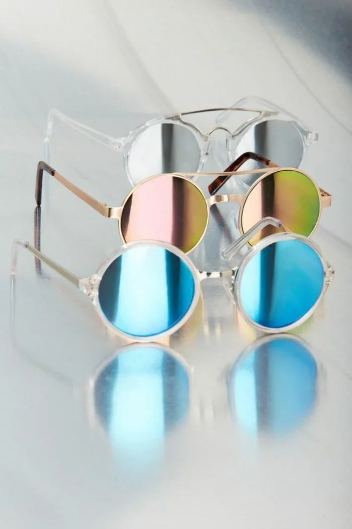 Sonnenbrillen reflektierend rund Modeaccessoires Damen