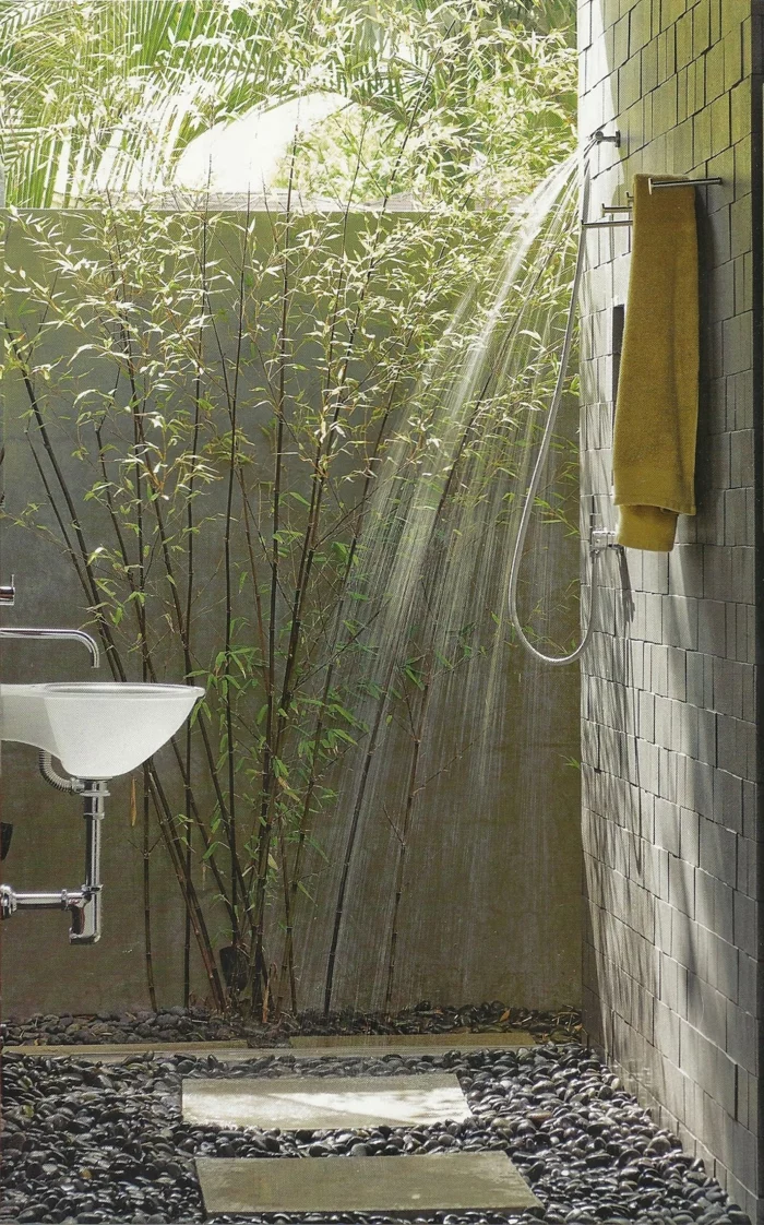outdoor dusche gehweg gestalten waschbecken garten gestalten ideen
