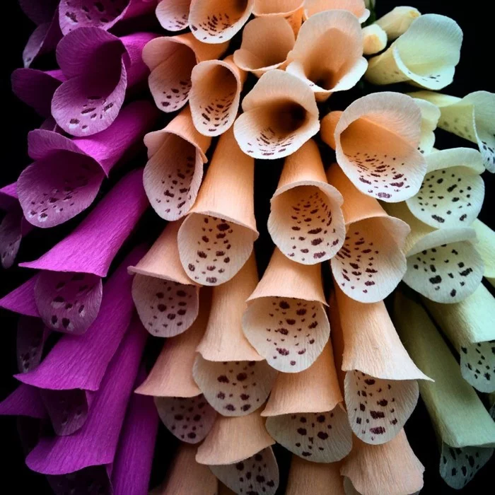 papierblumen basteln papierkunst bunte sommerblumen glocken