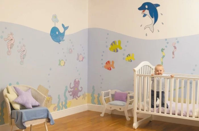 wandmalerei kinderzimmer babyzimmer dekoideen meer