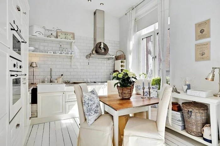 inneneinrichtung küche einrichten ideen skandinavisches design holzboden