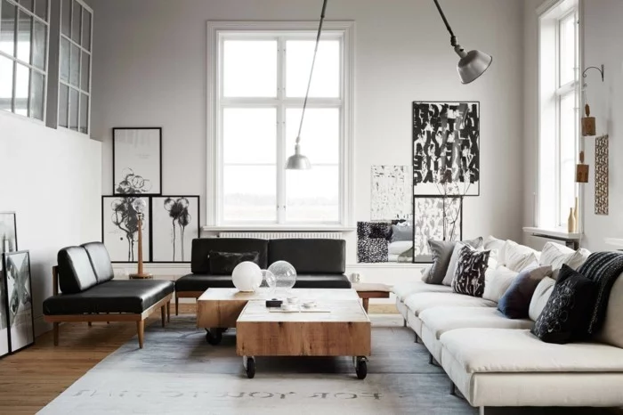 skandinavisch einrichten wohnideen wohnzimmer helle wände wandbilder