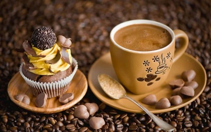 guten morgen kaffee coffee cupcakes schokobonbons
