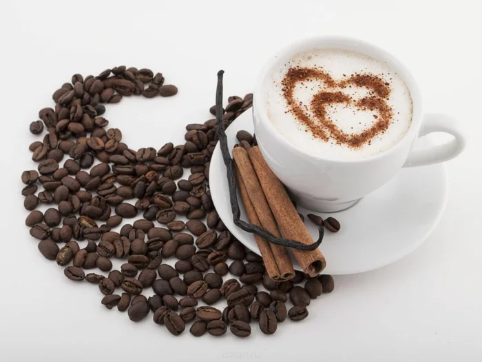 guten morgen kaffee coffee zimtstange kaffeebohnen