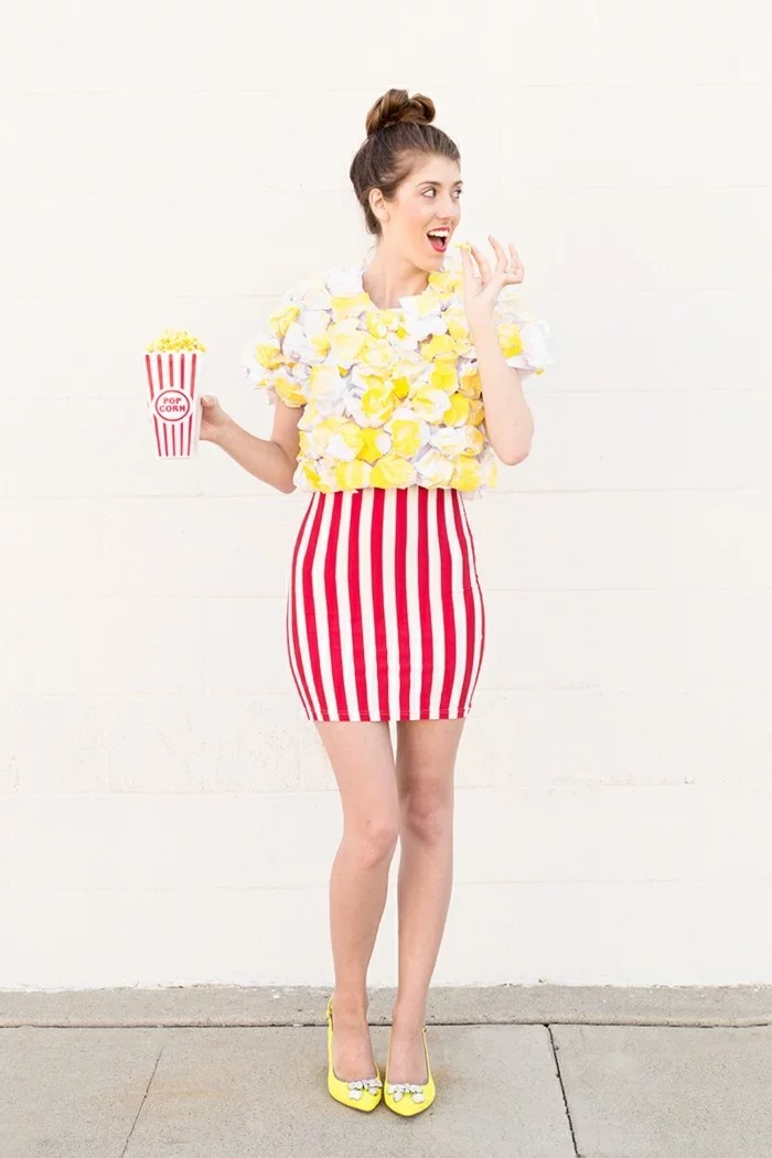 lustige kostüme ideen für den fasching pop corn kostüm