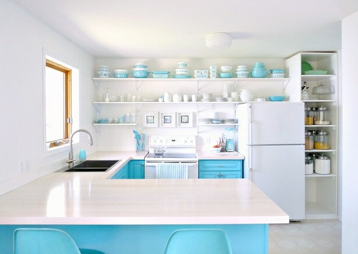küchentrends 2019 blau und aqua als schöne akzente