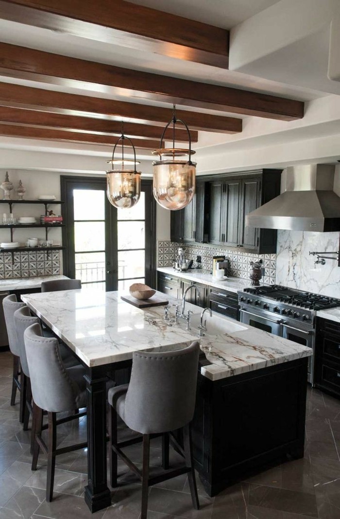 küchentrends 2019 mattes schwarz und marmor oberflächen