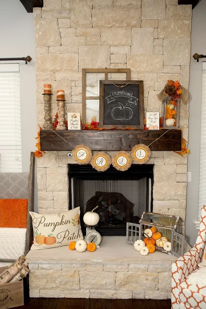 rustikale deko wohnzimmer zu halloween dekorieren