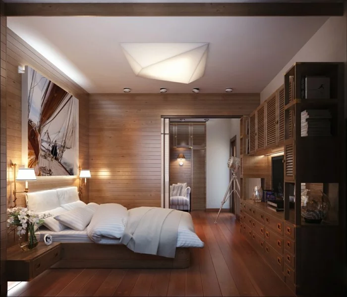 schlafzimmer ideen warme schattierungen moderne beleuchtung