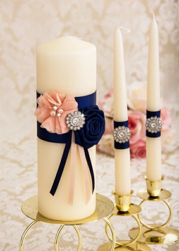 Schwarz-weiß und Rosa romantische Kerzen selber machen