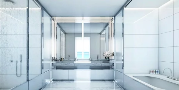 Transparente Trenndwände in der Badezimmergestaltung