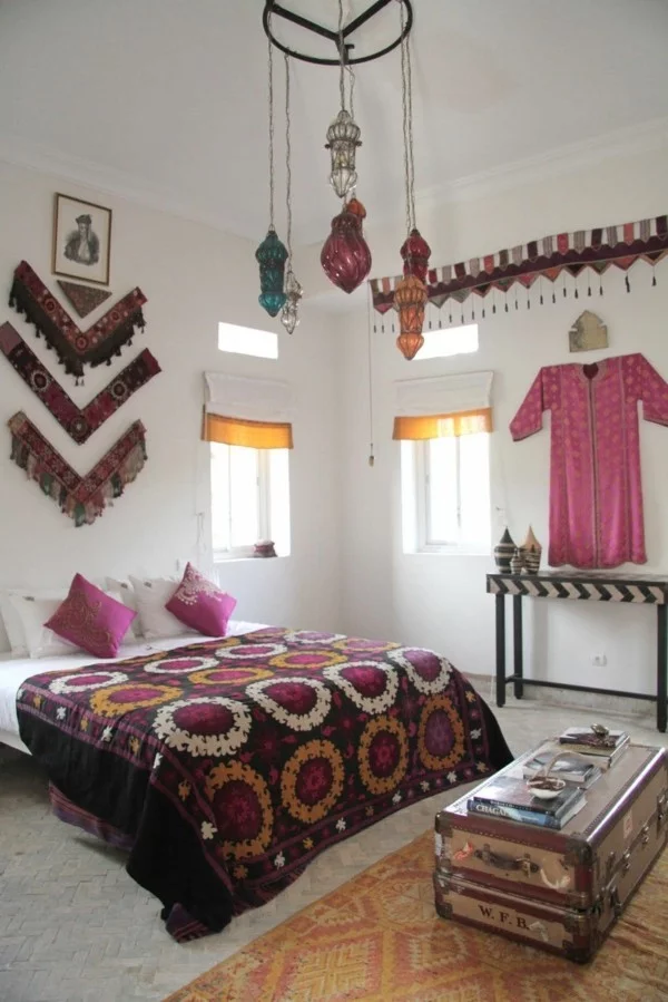 marokkanische lampe im schlafzimmer marokkanische muster gemütlich