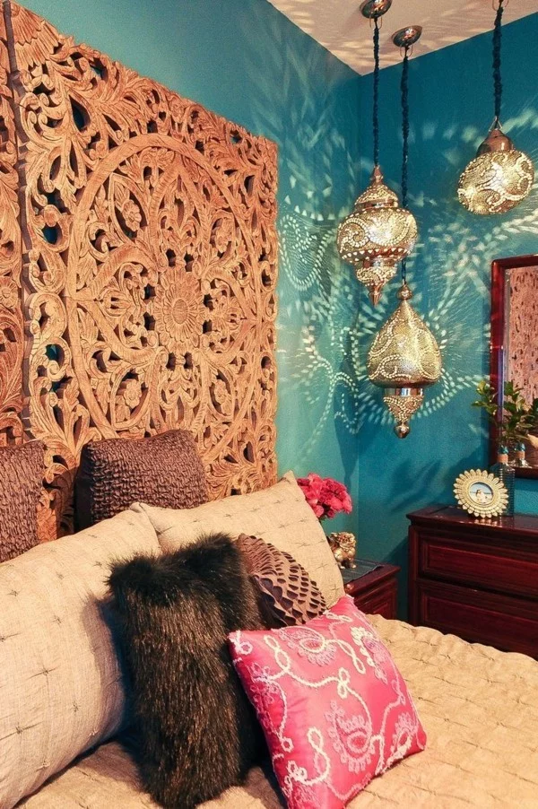 marokkanische lampe schlafzimmer boho stil elemente