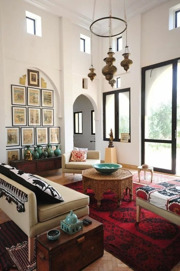 marokkanische lampe wunderschöner leuchter wohnzimmer beleuchtung ideen