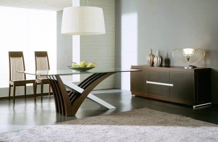 moderne stühle esszimmer schlichtes design ausgefallener tisch