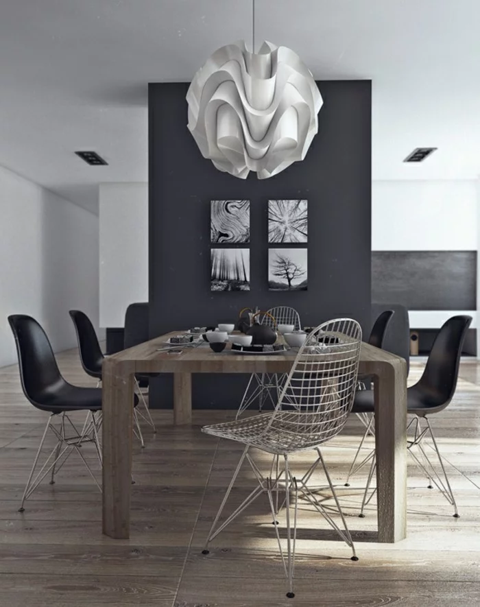 moderne stühle esszimmer schwarze essstühle schöner bodenbelag