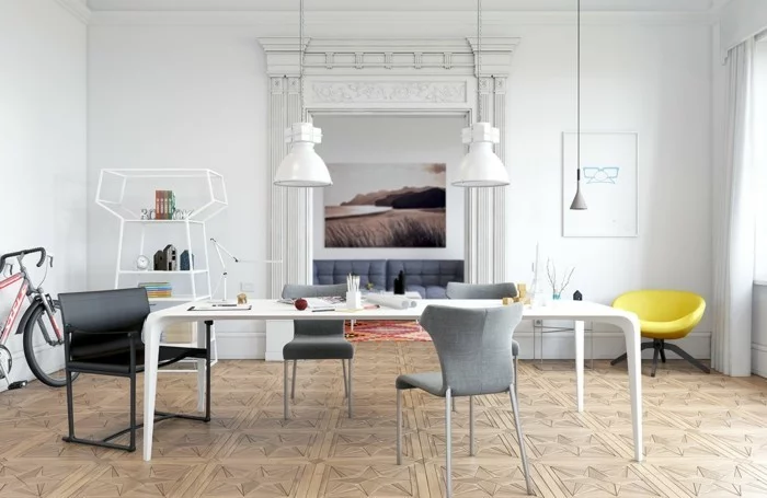 moderne stühle esszimmer skandinavisches design wunderschöner bodenbelag
