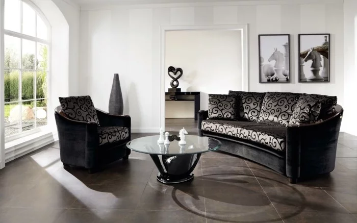 rundes sofa schönes design bodenfliesen wohnzimmer