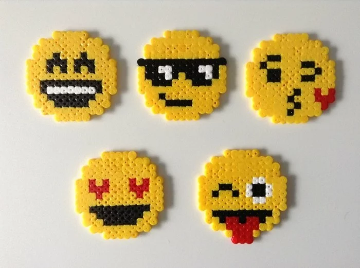 emojis selber machen basteln mit bügelperlen