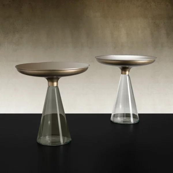 glas und metall designer tisch beistelltische