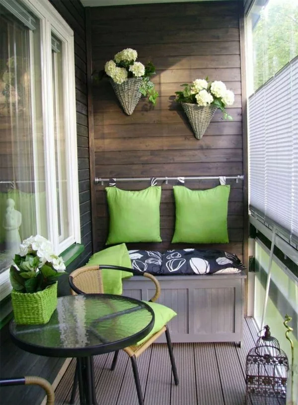 kontrast zwischen grün und grau Balkon Garten