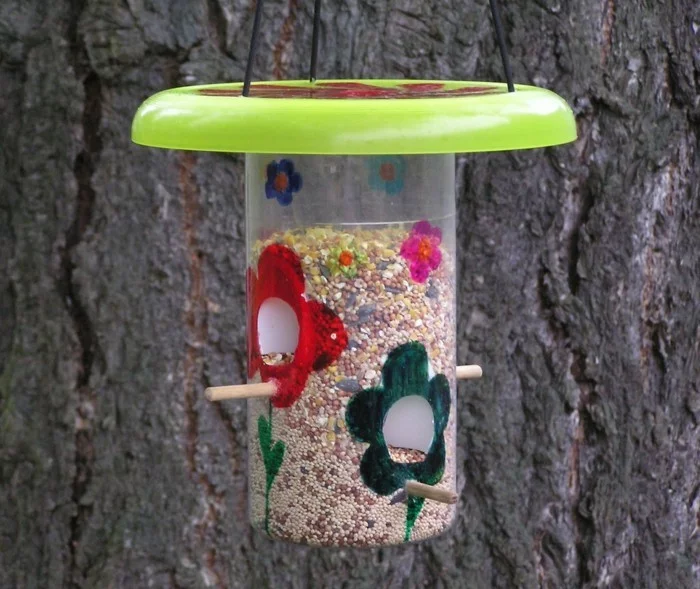 Recycling basteln Vogelfutterhaus bauen Müll reduzieren dosen
