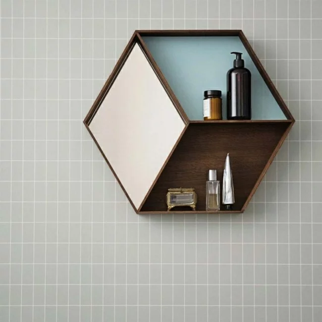 hexagonale form Badezimmerspiegel