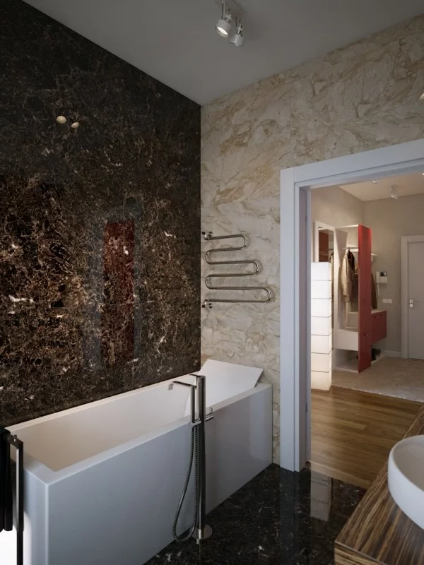 badezimmer braun marmor verschiedene nuancen kombinieren