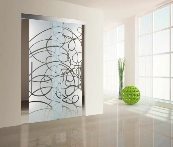 glastüren dekoratives glas modernes innendesign