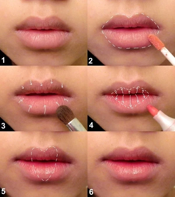 volle lippen richtig schminken anleitung