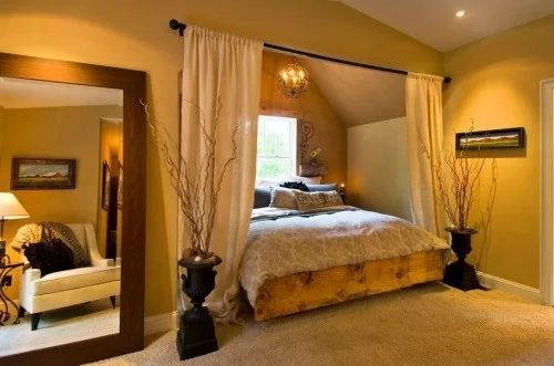 kleine schlafzimmer pflanzliche deko