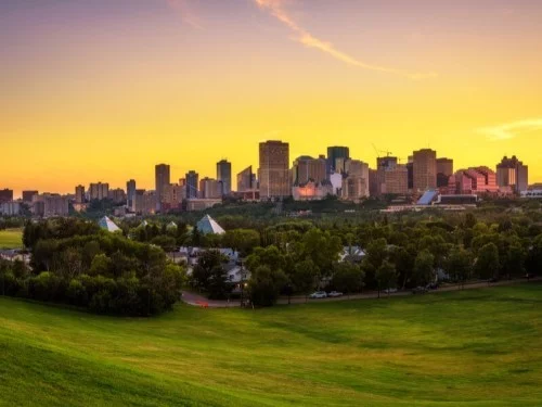 Sonnenuntergang über Edmonton Alberta Kanada