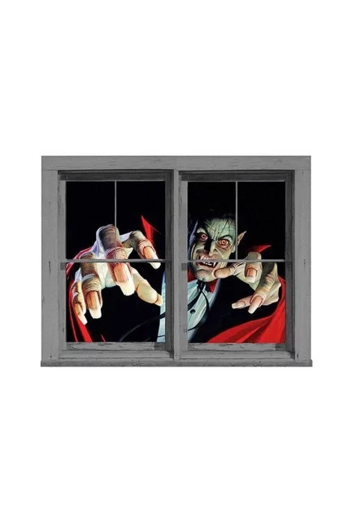 Gruselige Halloween Fensterdeko Fensterbilder Sensenmann Zombie WOW-Effekt