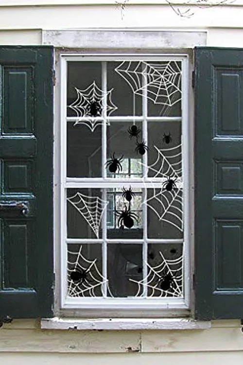 Halloween Fensterdeko Spinnen Spinnenweben Stil und Geschmack zeigen