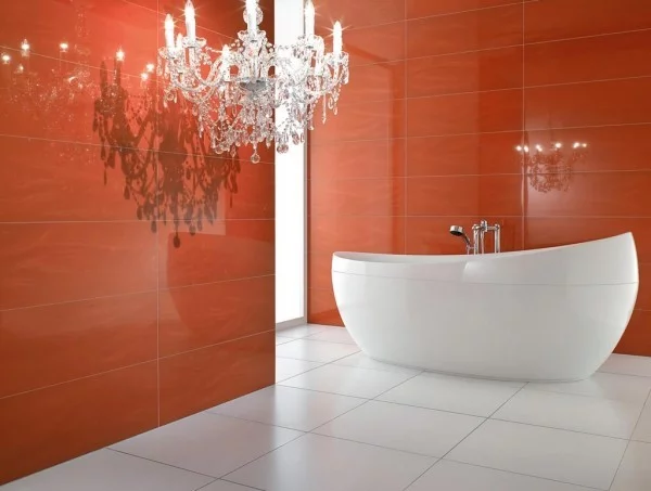 badezimmer gestaltungsideen moderne rote wände
