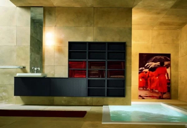 Minimalist Modern Style Wooden Vanity Cabinets Italian Bathroom Design Ideas