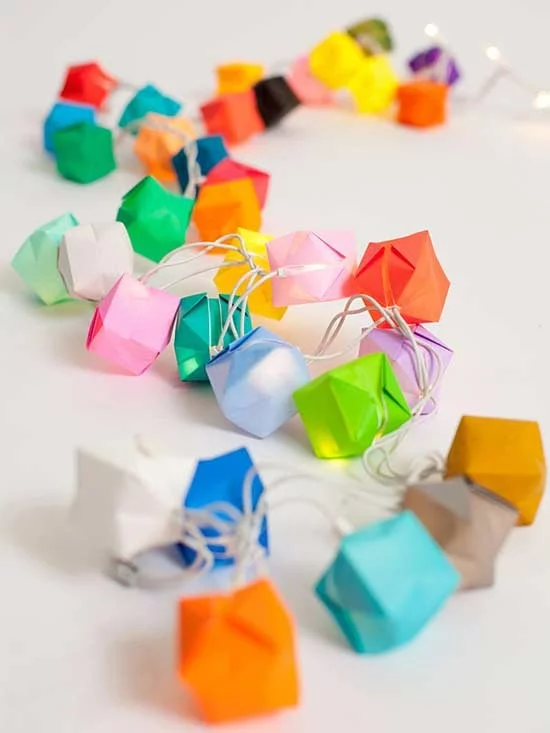 lichterkette basteln origami ideen 