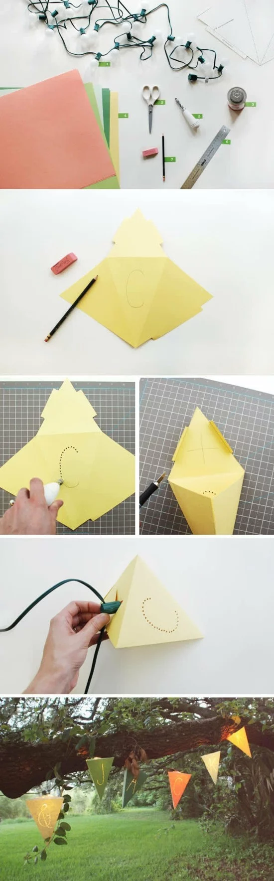 lichterkette basteln aus papier