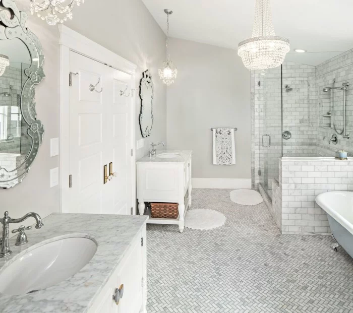 hohes weißes design badezimmer decken