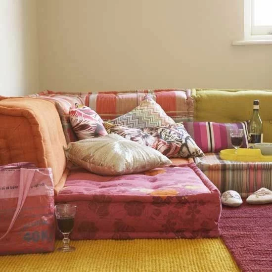 bohemian style bodenkissen sofa