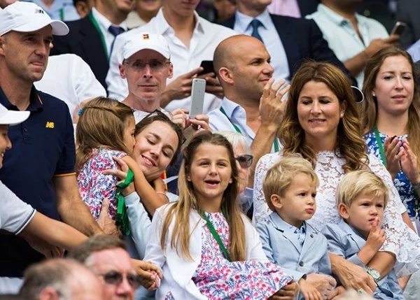 Roger Federer und Mirka vier Kinder bei großen Turnieren