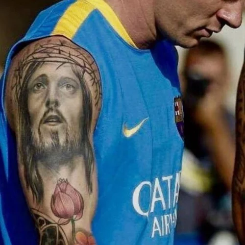 leo messi jesus christus tattoo