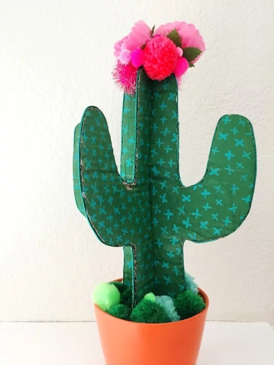 diy kaktus deko idee aus karton