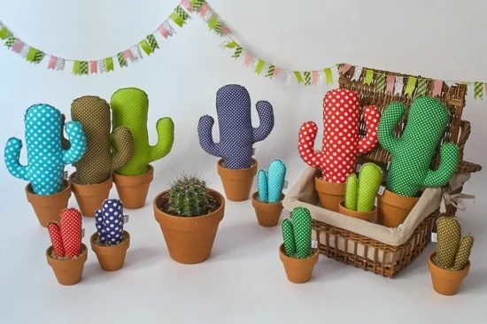 kaktus deko aus stoff nähen