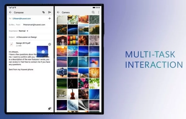 Huawei Mate X Freigabe wird trotz Problemen mit Galaxy Fold nicht verzögert multitasking email bilder