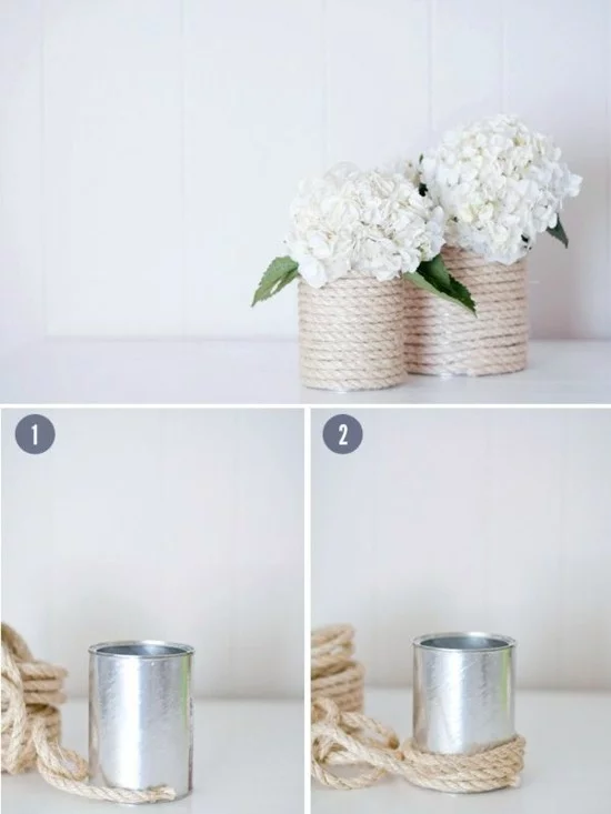 hochzeitsdeko selber machen blechdose vasen