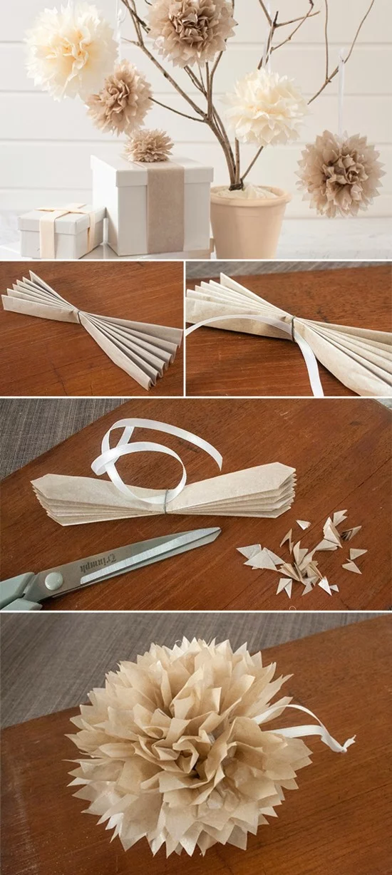 hochzeitsdeko selber machen romantische tischdeko aus papier