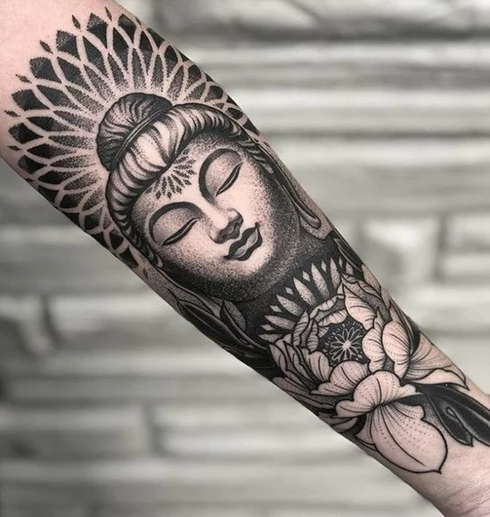 buddha sleeve tattoo ideen