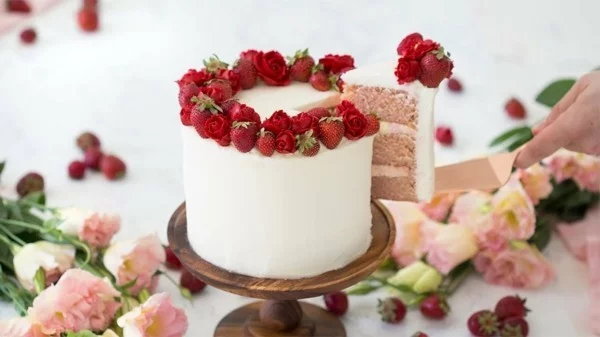 sommerlicher kuchen layer cake mit erdbeeren