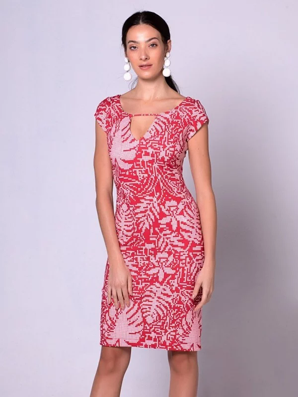 moderne Muster in roter Farbe Damenkleider